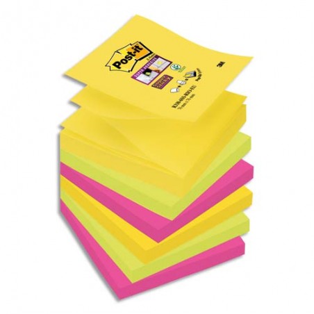 POST-IT® Notes Super Sticky Playful 76 x 127 mm. 6 blocs, 90F. Ass