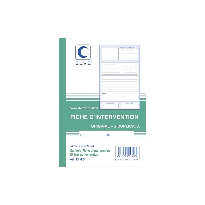ELV CARN FICHE INTERVENTION 210X140 2143 ELV CARN FICHE INTERVENTION 210X140 2143